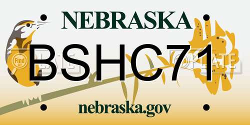 BSHC71 Nebraska License Plate