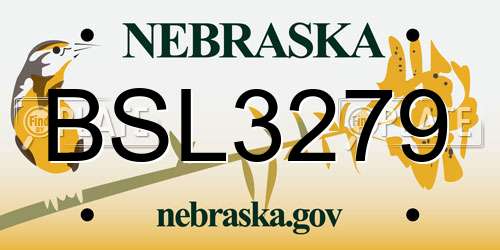 BSL3279 Nebraska License Plate