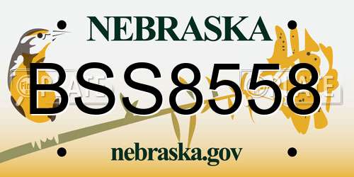 BSS8558 Nebraska License Plate