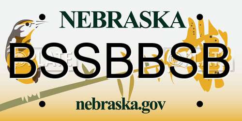 BSSBBSB Nebraska License Plate