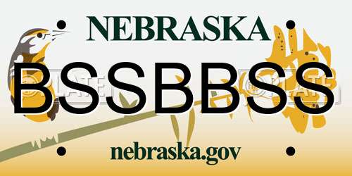 BSSBBSS Nebraska License Plate