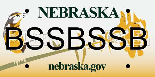 BSSBSSB Nebraska License Plate