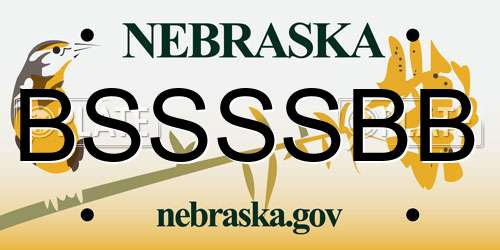 BSSSSBB Nebraska License Plate