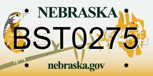 BST0275 Nebraska License Plate