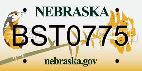 BST0775 Nebraska License Plate