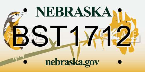 BST1712 Nebraska License Plate