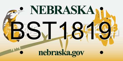 BST1819 Nebraska License Plate