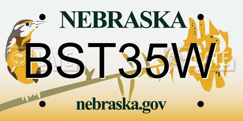 BST35W Nebraska License Plate