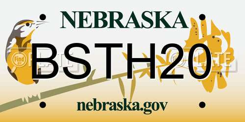 BSTH20 Nebraska License Plate