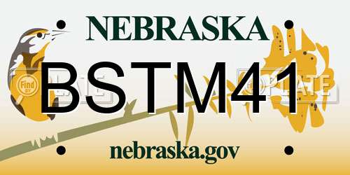 BSTM41 Nebraska License Plate