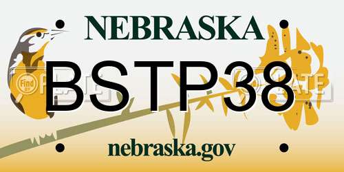 BSTP38 Nebraska License Plate