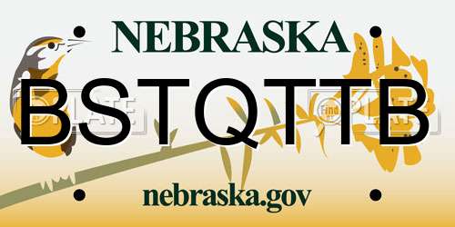BSTQTTB Nebraska License Plate