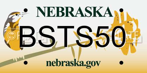 BSTS50 Nebraska License Plate
