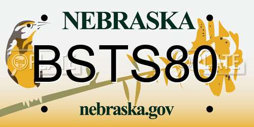 BSTS80 Nebraska License Plate