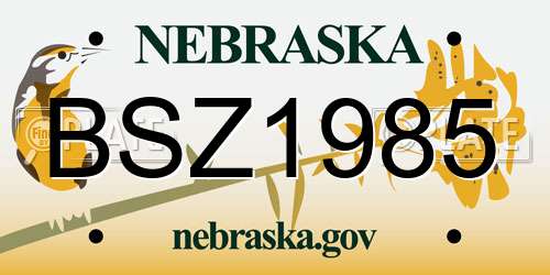 BSZ1985 Nebraska License Plate