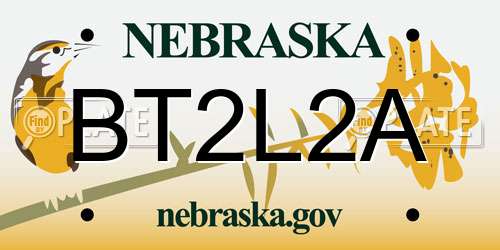 BT2L2A Nebraska License Plate