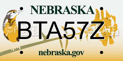 BTA57Z Nebraska License Plate