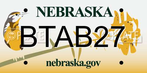 BTAB27 Nebraska License Plate