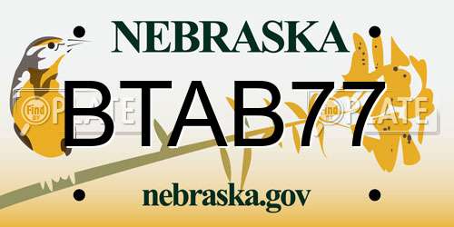 BTAB77 Nebraska License Plate