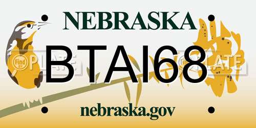 BTAI68 Nebraska License Plate