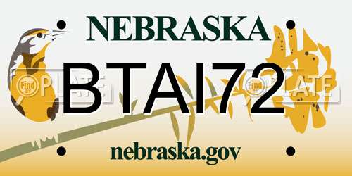 BTAI72 Nebraska License Plate