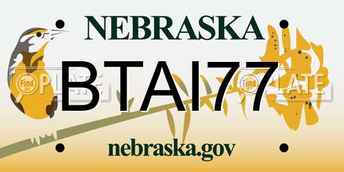 BTAI77 Nebraska License Plate