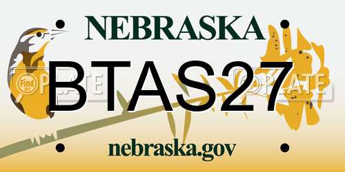 BTAS27 Nebraska License Plate