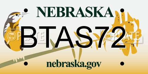BTAS72 Nebraska License Plate