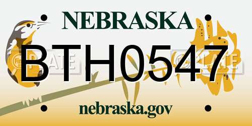 BTH0547 Nebraska License Plate