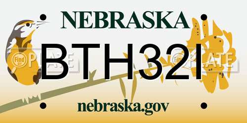 BTH32I Nebraska License Plate