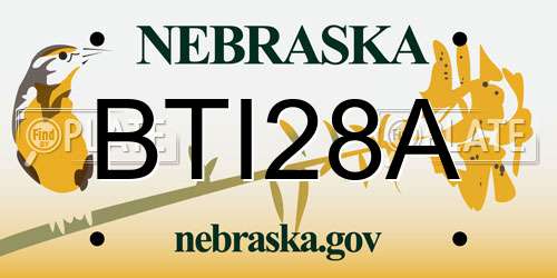 BTI28A Nebraska License Plate