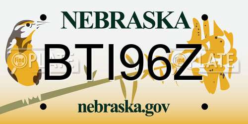 BTI96Z Nebraska License Plate