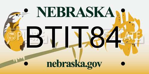 BTIT84 Nebraska License Plate
