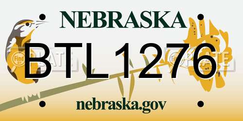 BTL1276 Nebraska License Plate