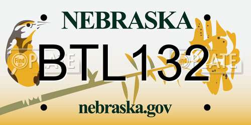 BTL132 Nebraska License Plate
