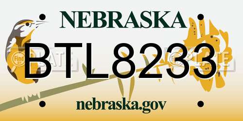 BTL8233 Nebraska License Plate
