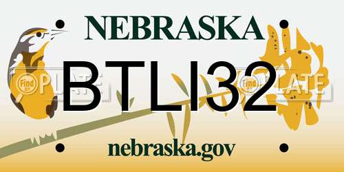 BTLI32 Nebraska License Plate