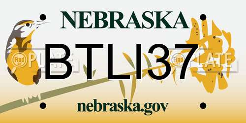 BTLI37 Nebraska License Plate