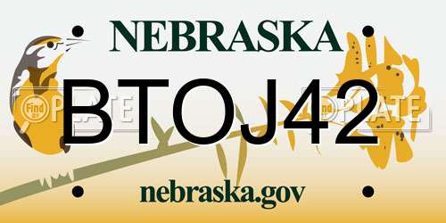 BTOJ42 Nebraska License Plate