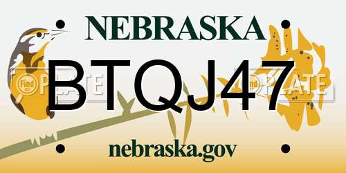 BTQJ47 Nebraska License Plate