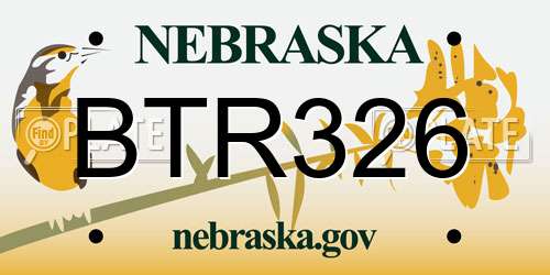 BTR326 Nebraska License Plate