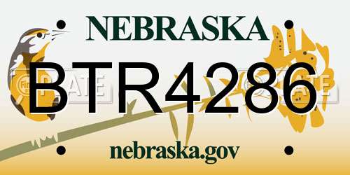 BTR4286 Nebraska License Plate