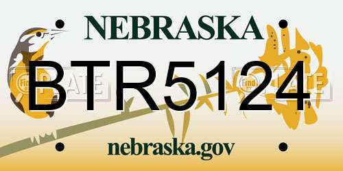 BTR5124 Nebraska License Plate