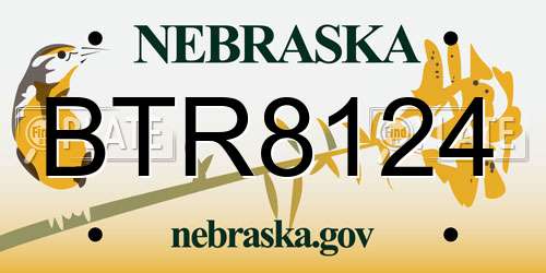 BTR8124 Nebraska License Plate