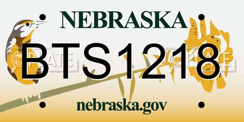 BTS1218 Nebraska License Plate