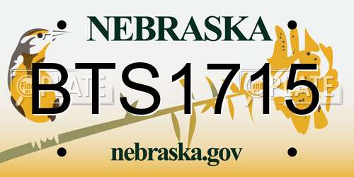 BTS1715 Nebraska License Plate