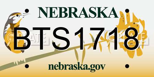 BTS1718 Nebraska License Plate