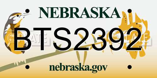 BTS2392 Nebraska License Plate