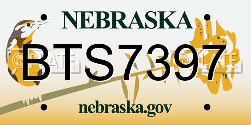 BTS7397 Nebraska License Plate