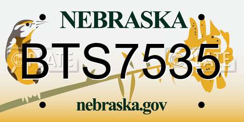 BTS7535 Nebraska License Plate